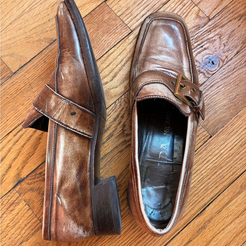Vintage Prada Brown Leather Loafers - Picture 4 of 4